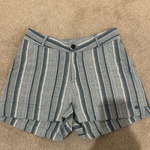 Roxy green and White Striped Shorts